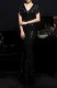 Summer Black Sequins V-Neck Mermaid Long Evening Dress
