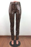 Summer Snake Skin Sexy Leather Trousers