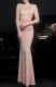 Summer Beige Half Sleeve Mermaid Evening Dress