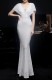 Summer Wedding White Sequins V-Neck Mermaid Bridal Dress