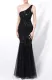 Summer Black Sequins One Shoulder Mermaid Evening Dress