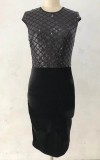 Summer Black Pacth Sequins Formal Midi Dress