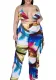 Summer Plus Size Colorful Bra and Ruffles Pants 2PC Matching Set