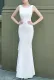 Summer Wedding White Sleeveless O-Neck Ruffles Mermaid Bridal Dress