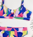 Summer 2PC Colorful O-Ring Straps Swimwear