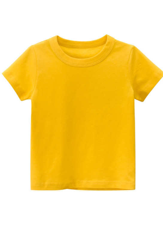 Kids Boy Summer Yellow O-Neck T Shirt
