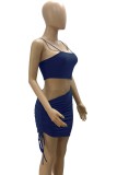 Summer Royal Cut Out Ruched Strings Strap Mini Bodycon Dress