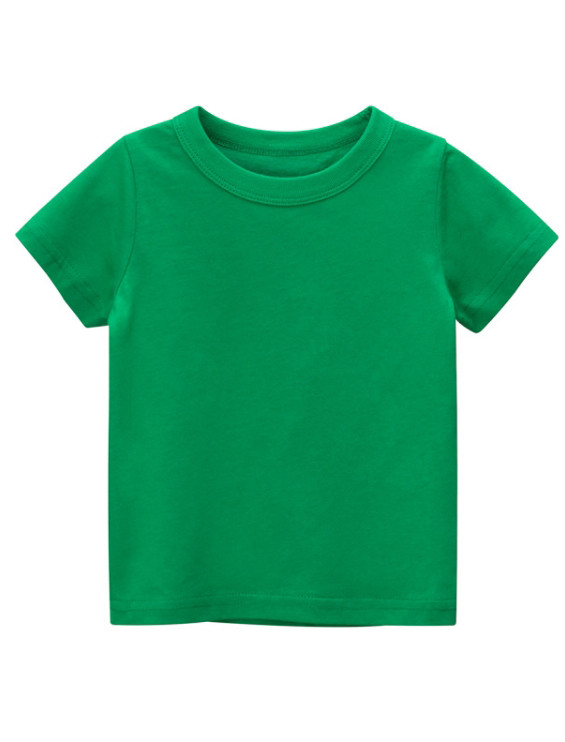 Kids Boy Summer Green O-Neck T Shirt
