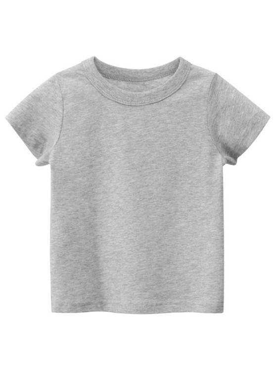 Kids Boy Summer Grey O-Neck T Shirt
