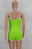 Summer Green Sports Strap Bodycon Rompers