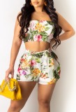 Summer Casual 3 Piece Floral Cover-Up Shorts Set
