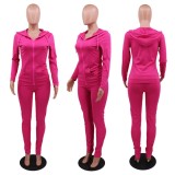 Spring Tight Long Sleeve Pink Hoody Tracksuit