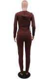 Spring Tight Long Sleeve Chocorate Hoody Tracksuit
