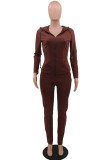Spring Tight Long Sleeve Chocorate Hoody Tracksuit