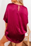 Summer Solid Color Smooth Shirt and Shorts 2PC Pajama Set