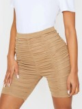 Summer Khaki Sexy Ruched High Waist Shorts