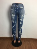 Summer Blue Distressed High Waist Fit Jeans