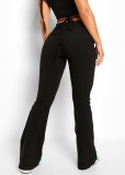 Summer Black Hollow Out High Waist Sexy Trousers