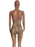 Summer Sexy Leopard Print Strap Bodycon Rompers
