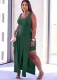 Summer Green Slit Long Top and Tight Shorts 2PC Matching Set