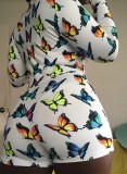 Spring Plus Size Cute Print Long Sleeve Lounge Rompers
