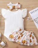 Baby Girl Summer Matching Floral 3PC Skirt Set