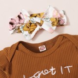 Baby Girl Summer Matching Floral 3PC Shorts Set