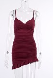 Summer Strap Sexy Ruched Fishtail Mini Party Dress