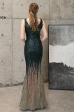 Summer Sequins Sleeveless V-Neck Mermaid Evening Dress