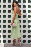 Summer Formal Green Satin Multi-Way Strap Long Party Dress