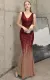 Summer Sequins Sleeveless V-Neck Mermaid Evening Dress