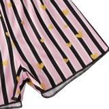 Summer Kids Girl Print Strap Vest and Shorts Set