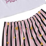 Summer Kids Girl Print Strap Crop Top and Shorts Set