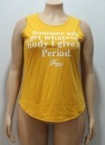 Summer Plus Size Print Yellow Vest