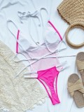 One-Piece Pink Hollow Out Halter Swimwear