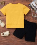 Kids Boy Summer O-Neck Print Shirt and Shorts Set