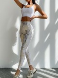 Summer Yoga 2pc Matching Print Bra and High Waist Leggings