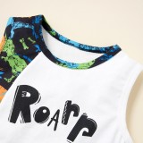 Kids Boy Summer Print Vest and Shorts 2pc Set