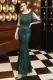 Summer Formal Sequins O-Neck Mermaid Evening Dress with Fringe Sleeves