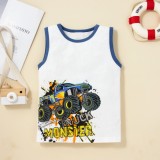 Kids Boy Summer Print Vest and Shorts 2pc Set