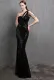 Summer Formal Sequins One Shoulder Mermaid Evening Dress