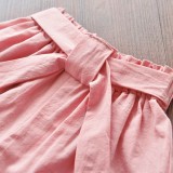 Kids Girl Summer Print Shirt and Solid Shorts 2pc Set