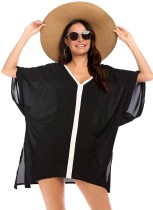 Summer Bat Sleeves V-Neck Short Dress Cover-Up