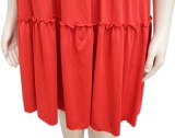 Summer Plus Size Red Off Shoulder High Waist Skater Dress