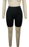 Summer Casual Solid Side Slit Long Vest and Biker Shorts 2pc Matching Set