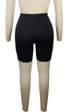 Summer Casual Solid Side Slit Long Vest and Biker Shorts 2pc Matching Set