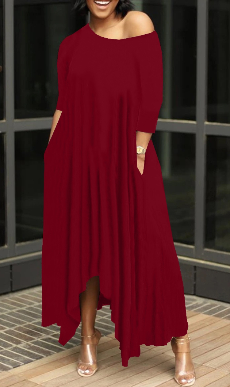 vestido rojo largo informal