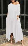 Summer White Casual Irregular Long Maxi Dress
