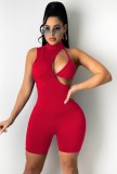 Summer Sexy Red Hollow Out Sleeveless Bodycon Rompers