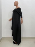 Summer Black Casual Irregular Long Maxi Dress